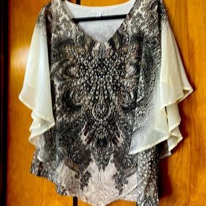 2X top beige, grey, green with gold and clear accent stones